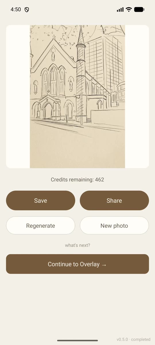 A church scene carried from Viewfinder into a Gesture block-in